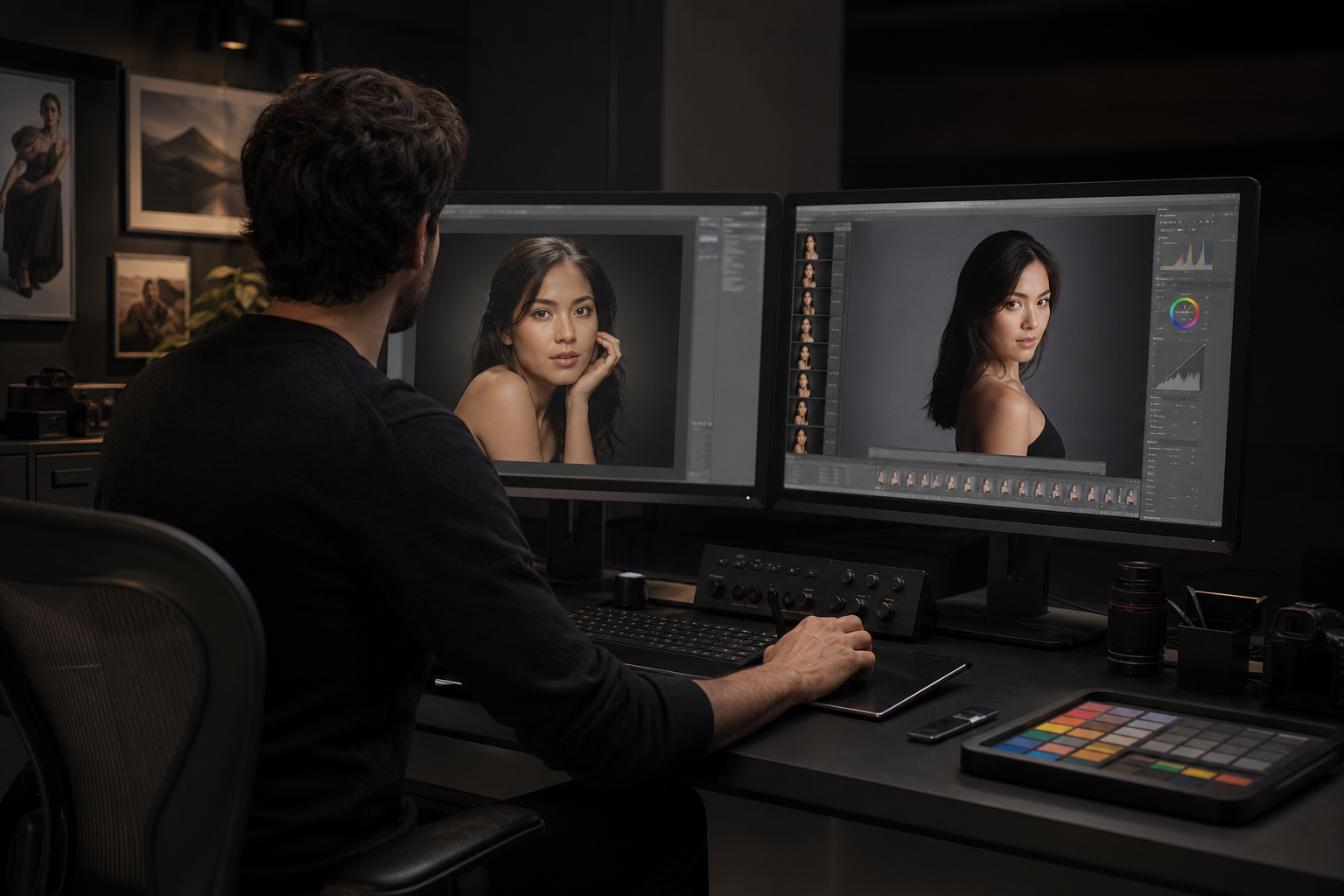Post-produzione e ritocco fotografico professionale su monitor calibrato